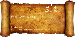 Suller Kitti névjegykártya